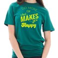 thumbnail image 3 of Big Size Do What Makes You Happy Phrase Graphic Design Short Sleeve T-Shirt - Teal XL, 3 of 4