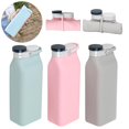 thumbnail image 1 of Botellas de agua al aire libre de 600 ml, botellas deportivas para beber, senderismo, Camping, botella de látex, botella de leche de silicona, 1 of 5