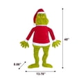 thumbnail image 5 of Grinch Jumbo Plush, 48 Inches Tall, Dressed in a Santa Shirt and Hat, by Ruz, 5 of 5