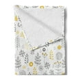 thumbnail image 2 of Modern Soft Flannel Fleece Blanket, Nature Wild Forest Leaves Flowers Trees Buds Sketchy Contemporary Art Print, Cozy Plush for Indoor and Outdoor Use, 50" x 60", Grey Mustard White, by Ambesonne, 2 of 5
