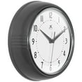 thumbnail image 5 of Infinity Instruments Retro Round Aluminum Wall Clock, Oyster Grey, 9.5 Inch, 5 of 7