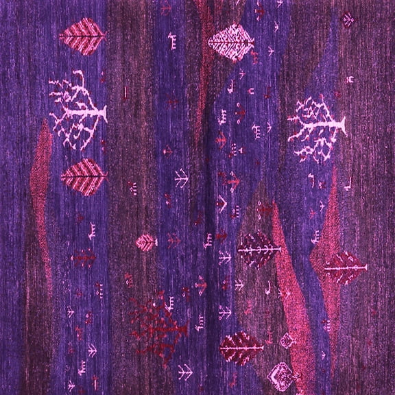 Ahgly Company Indoor Square Abstract Pink Contemporary Area Rugs, 5' Square