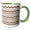 Green/White, variant on 3drose, Brown Chevron Zigzag Pattern with a Twist - Cute Patterned Zig Zags, 15oz Mug