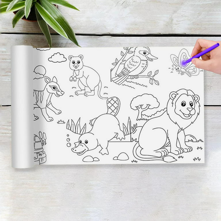Coloring Paper Roll 1.25x9.84 Ft Graffiti Scroll Coloring Painting Paper  Animal Large Coloring Book Sheet Educational Wall - AliExpress