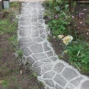 Walbest Walk Path Maker Plastic Mold, Reusable DIY Stone Road Mold Paving Pavement Concrete Mold Stepping Stone Paver Walk Way Cement Mold for Patio, Lawn & Garden