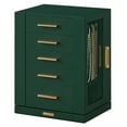 thumbnail image 3 of 360° Rotating Jewelry Box with Glass Window and 5 Drawers Jewelry Storage Case Organizer Gift for Women Forest Green, 3 of 6