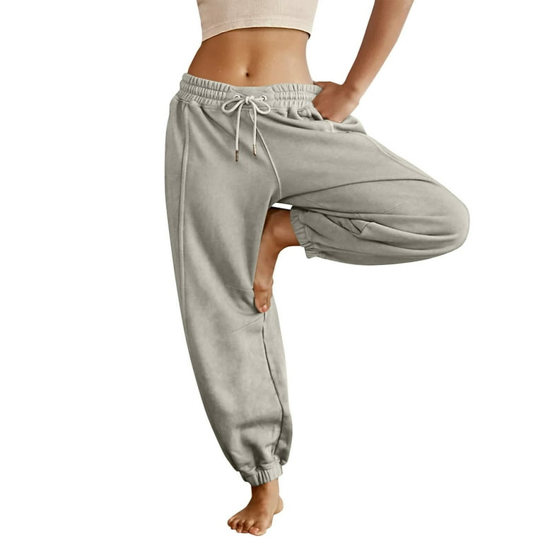 Women's Plus Size Comfy Lounge Pants Active Yoga Sweatpants Stretchy Jogger  Workout Pants with Pockets Drawstring