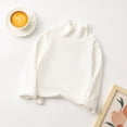 thumbnail image 4 of larppty Boys Girls Soft Long Sleeve Turtleneck Shirts Solid Color Autumn T-Shirt for Kids(White,7-8 Years), 4 of 5