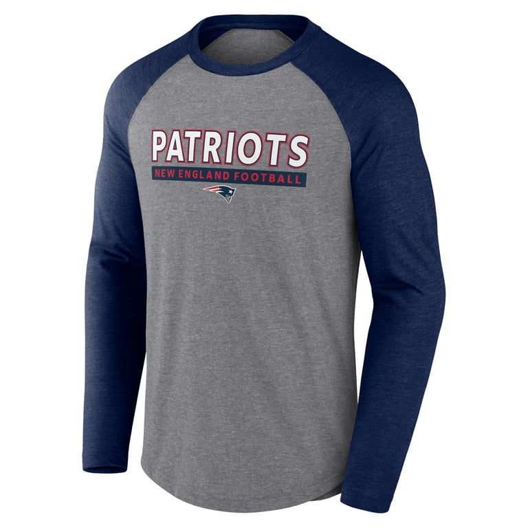 Men's Fanatics Heather Gray/Navy New England Patriots Tri-Blend