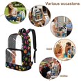 thumbnail image 5 of ZIATUBLES Clear Backpack Heavy Duty 17 Inch, Dachshund Colorful Paw Print Fabric & PVC Transparent Bookbag With Front & Side Pockets, Sturdy See Through Backpack for School Security, 5 of 7