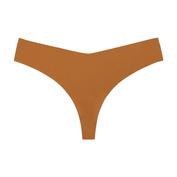 Xiao Hua Ropa interior sin costuras para mujer, bragas sexys de encaje estilo hipster, tanga, bragas, ropa interior para mujer, 3 piezas (amarillo marrón, L)