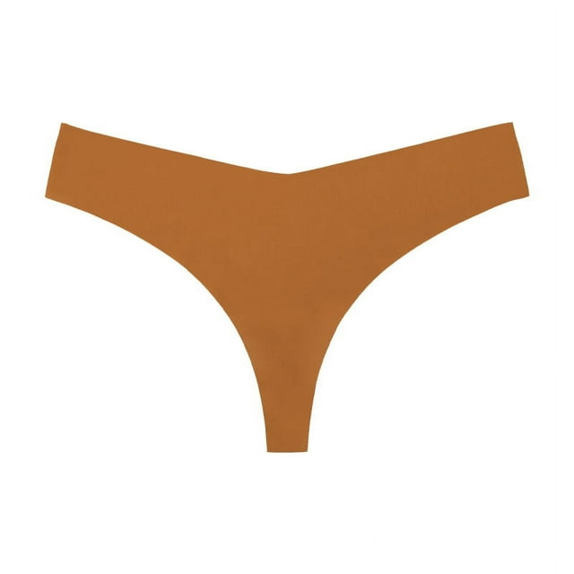 Zhuge Ropa interior sin costuras para mujer, bragas sexys de encaje estilo hipster, tanga, bragas, ropa interior para mujer, 3 piezas (amarillo marrón, L)
