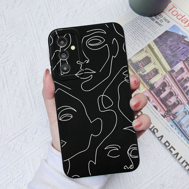 Funda de silicona líquida para Samsung Galaxy A14, A13, A, 14, A, 13, 4G, 5G, gato, Cactus, cuadrada Fivean unisex