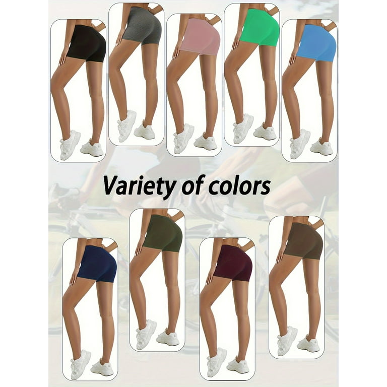 5 Pack Women s Non See Through Super Soft Biker Shorts Athletic Yoga Running Workout Shorts For Cycling And Relaxation Walmart