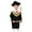 Black, variant on Kindergarten Graduation Shiny Cap and Gown Tassel Set Child Kids Boys Girls Preschool Gown With Bowknot Cap Set With Tassel for 2-10 Years