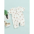 thumbnail image 3 of TheFound Infant Toddler Baby Romper, Unisex Plant Print Short Sleeve One Piece, 3 of 8