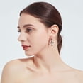 thumbnail image 3 of Fashion CZ Cross Dangle Earrings for Women Hypoallergenic Crystal Charms Drop Dangling Huggie Small Hoop Cartilage Cuff Dainty Punk Faith Jewelry Gifts for Prayer, 3 of 12