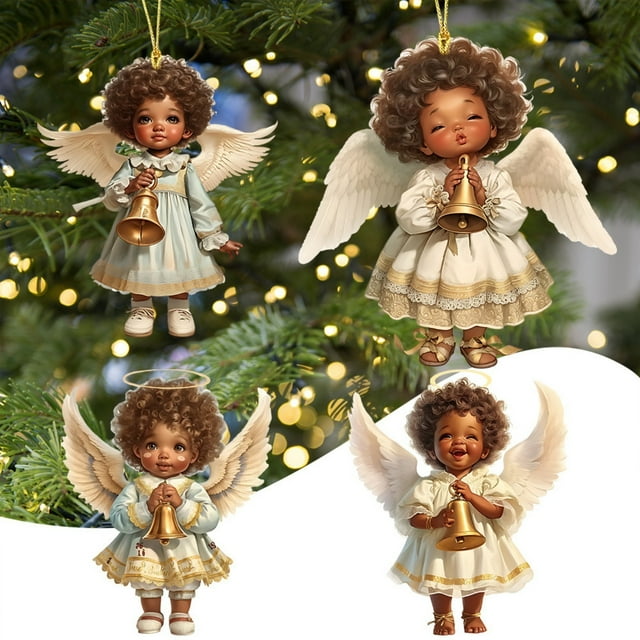 Xihbxyly Llavero de Ángel de Acrílico, Bonito Colgante para Mochila, Material Acrílico Duradero, Decoración Versátil para Árbol o Coche, Regalo Perfecto para Ocasiones Especiales, Juego de 4 Piezas.