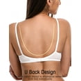 thumbnail image 4 of Wingslove Women's Sexy 1/2 Cup Lace Bra Balconette Mesh Underwired Demi Shelf Bra Unlined See Through Bralette,White 38B, 4 of 8