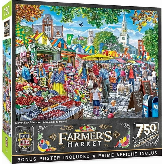 Masterpieces 750 Piece Jigsaw Puzzle for Adults and Family - Market Day Afternoon - 18"x24"