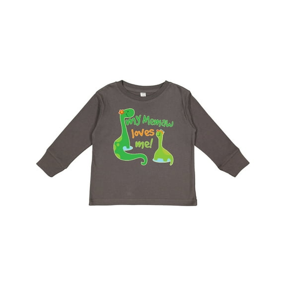 Inktastic My Memaw Loves Me Grandson Dinosaur Boys Long Sleeve Toddler T-Shirt