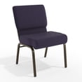 thumbnail image 3 of BizChair 4 Pack 21''W Stacking Church Chair in Royal Purple Fabric - Gold Vein Frame, 3 of 14