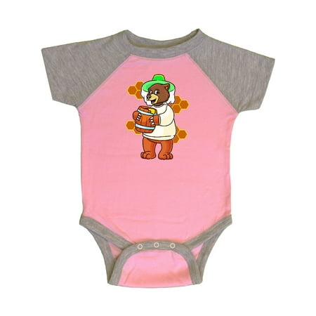 

Inktastic Beekeeping Cute Bear with Honey Gift Baby Boy or Baby Girl Bodysuit