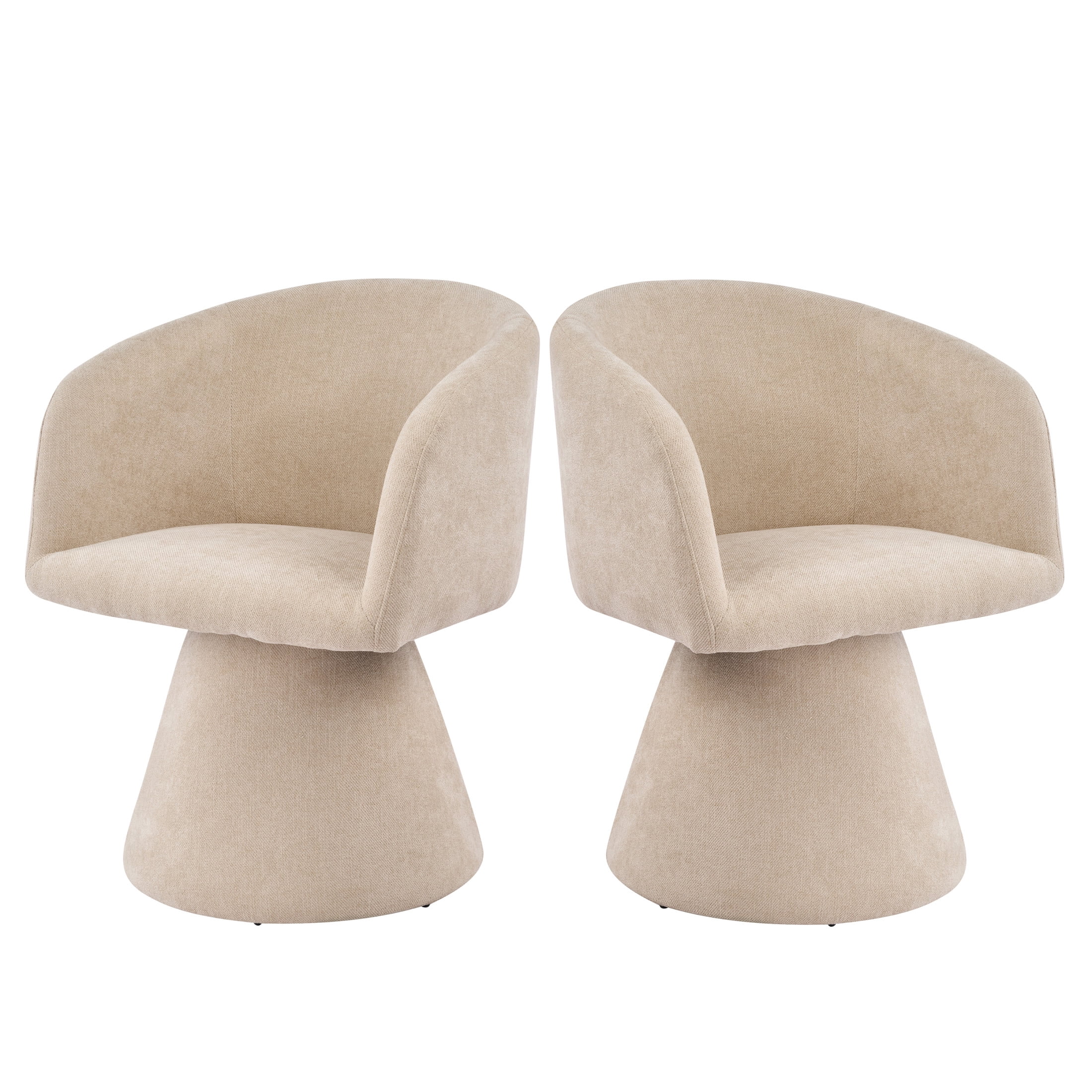 Christopher Knight Home Modern 180° Swivel Upholstered Dining Armchairs, Oatmeal, Set of 2
