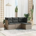 thumbnail image 1 of vidaXL 4 Piece Garden Sofa Set with Cushions Grey Poly Rattan, 1 of 5