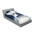 thumbnail image 2 of Ambesonne Fantasy Fitted Sheet & Pillow Sham Set, Unicorn Animal, Twin, White Blue, 2 of 2
