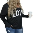 thumbnail image 5 of SCOMCHIC Female Plus Size Blouse off the Shoulder Graphic Tees T Shirt Tops Long Sleeve Black 2XL, 5 of 6