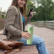EARKITY Thermos Water Bottle - Vacuum Insulated Thermos Thermal Water Bottle Travel Coffee Mug with Safety Buckle Lid Stainless Steel Leak Proof Tumbler Thermo Flask, Compact Type & One Touch Open