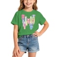 thumbnail image 2 of WhouRiu Girls Fashion Graphic Tees Back To School Kids Short Sleeve Crew Neck Tshirt Comfortable Cute Casual Summer T Shirts,12-14 Years, 2 of 5