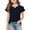 Navy, variant on Grblisyd Girls' V-Neck Ruffle Top Casual Cute T Shirts Loose Fit Short Sleeve Tee Tops Beach Vacation Solid Tops Blouses Khaki 6-7Y