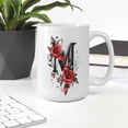 thumbnail image 3 of Custom Initial M Coffee Mug for Women, Personalized Ceramic 11oz 15oz Monogram Cup, Letter Design for Birthday, Mom, or Work Use, 3 of 6
