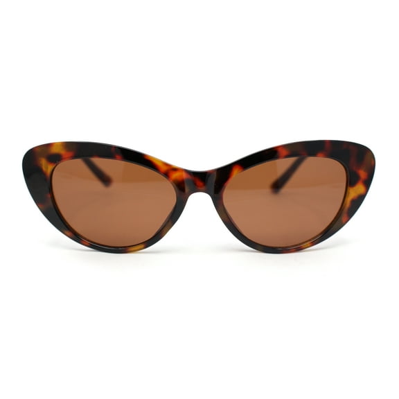 Womens Classic Iconic Pin Up Girl Cat Eye Sunglasses Tortoise - Brown