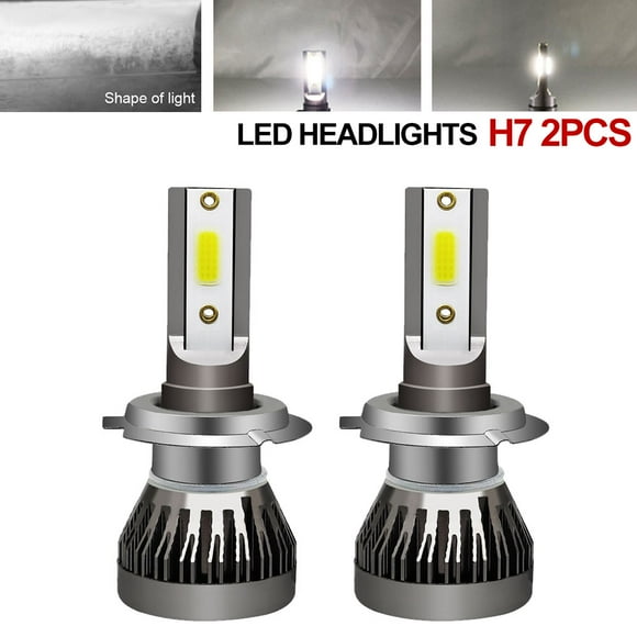 2Pcs Bright H7 2-Side 360° LED Headlight Bulbs 36W 6000LM Hi/Lo Beam 6000K