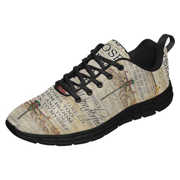 Wonderful World Dragonfly Shoes for Men Women Running Shoes Lightweight Walking Sneakers Mesh Athletic Sport Shoes Black Size 3.5
