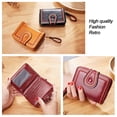 thumbnail image 2 of Vintage Oil Wax Leather Hasp Wallet Card Holder Lady Purse Coin Purses Women Wallet Female Clutch Wallets BROWN, 2 of 8