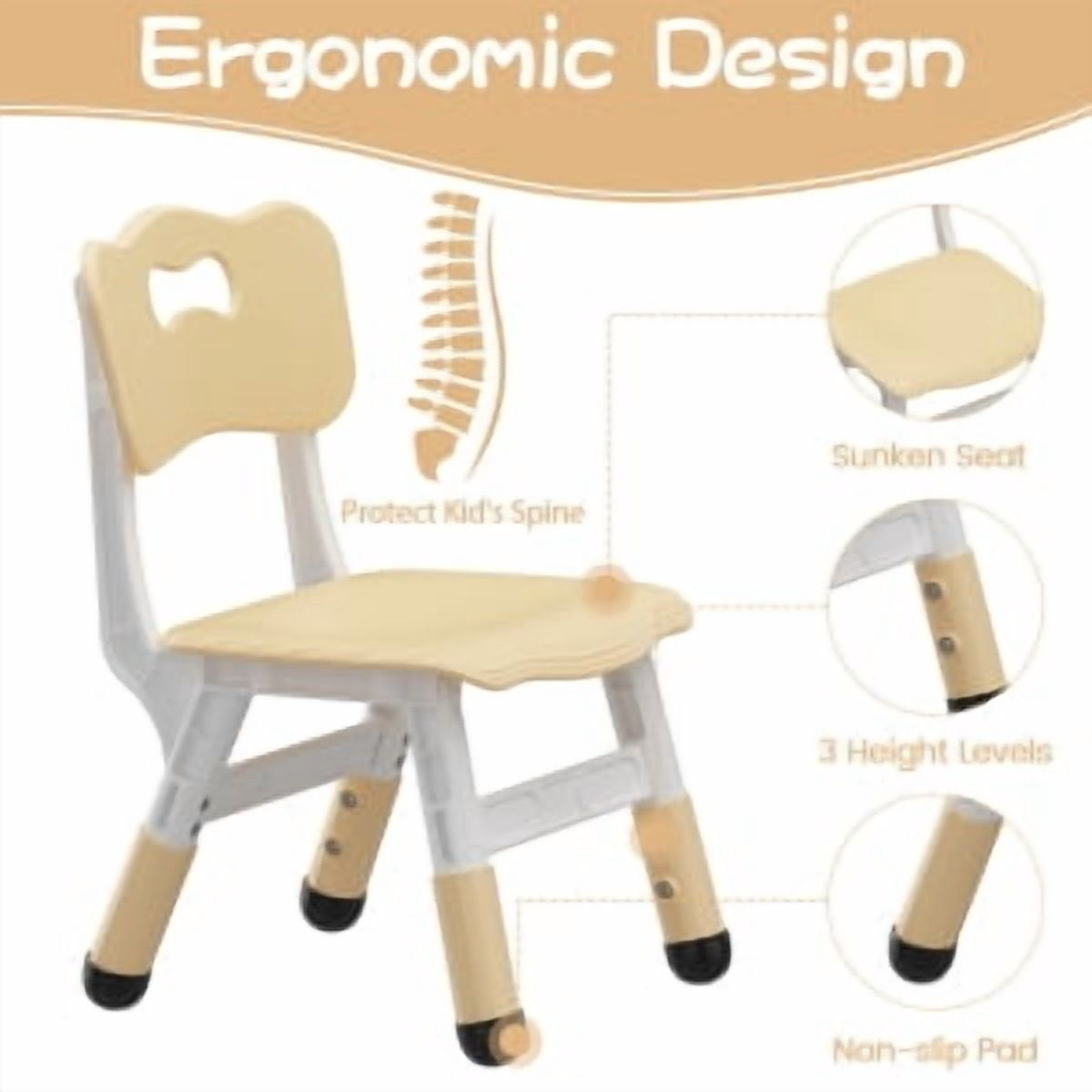 Kids Table & 2 Chair Set,Square Table and Chairs Set,Height Adjustable Toddler Table with Graffiti Desktop,Children Multi-Activity Table for 2,Kids Furniture for Ages 2-8