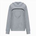thumbnail image 6 of NOLDARES Cat Pouch Hoodie for Women Kangaroo Pocket Dog Pouch Sweatshirts Pet Carrier Animal Holder Long Sleeve Pullover Tops,Grey,S, 6 of 9