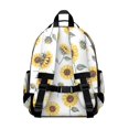 thumbnail image 3 of Sunflower White Pattern Cute School Backpack Bag for School with Padded Back and Adjustable Shoulder Straps 15.25"x11.5"x5.25", 3 of 5