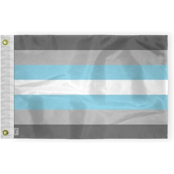 AGAS Demiboy Pride Boat Nautical Flag 12x18 Inch - Double Sided Printed 200D Nylon - Brass Grommets Fade Proof Vivid Colors - Small Demiboy flag for Bike Car