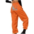 thumbnail image 5 of miqiqism Clearance Women Valentines Day Sweatpants High Waisted Baggy Bottom Casual Elastic Drawstring Trousers Fashion Heart Letter Sweatpant Trendy Outfit,01_Orange,3X-Large, 5 of 5