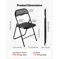 thumbnail image 3 of KFFKFF 6 Pack Folding Chairs, Foldable Leather Chairs with Heavy Duty Metal Frame & Padded Cushion, Portable Folding Card Table Chairs, Stackable Seats, Black, 3 of 9