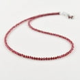 thumbnail image 2 of QNAVIC Natural Rhodolite Garnet Gemstone Micro Round Beads Dainty Choker Necklace Jewelry for Women Healing Chakra Crystals January Birthstone Gift for Her Silver Plated Chain 18 inch, 2 of 5