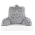 thumbnail image 2 of Mainstays Long Hair Faux Fur Backrest Pillow, Gray, 2 of 6