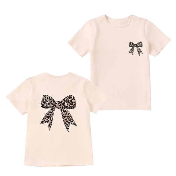 Boys Tshirts Cute Bowknot Graphic Print Short Sleeve Crewneck Top for Casual Wear Boys' Tops Tees Shirts 3 Years-4 Years