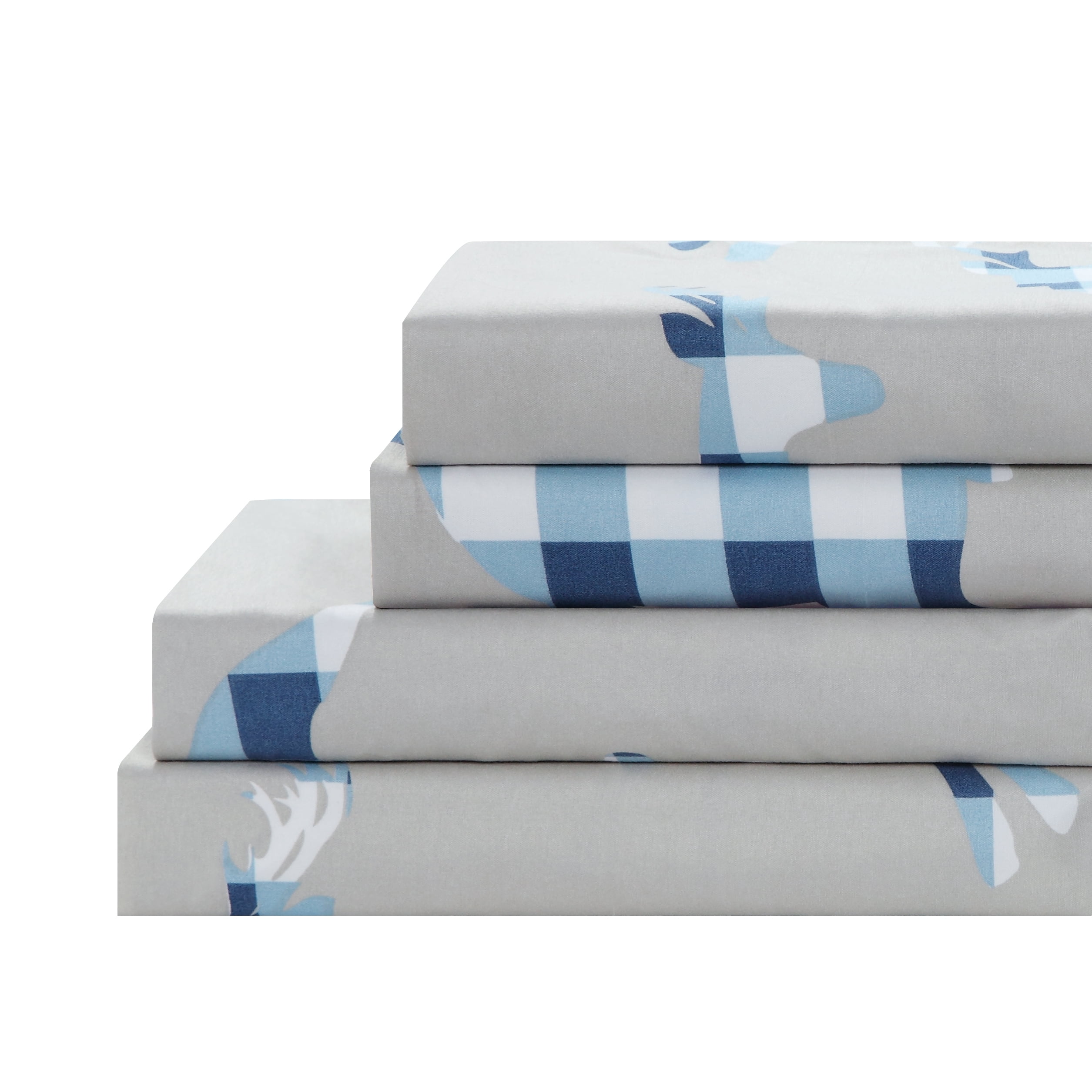 Claus 4-piece Sheet Set Blue/Grey Queen