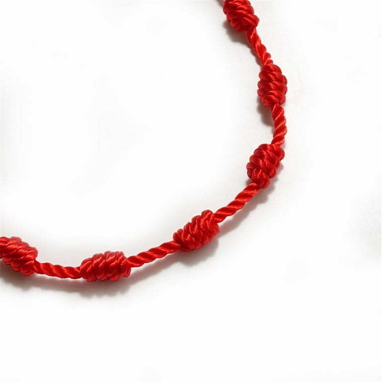 2 Pcs Lucky Red String Bracelet Kabbalah Amulet 7 Knots Protection